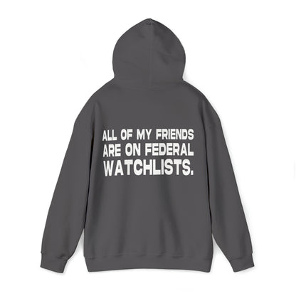 All of my Friends are on Federal Watchlists - Cotton Hoodie