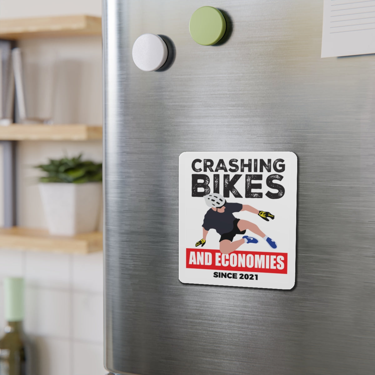 Crashing Bikes and Economies Bumper Magnet