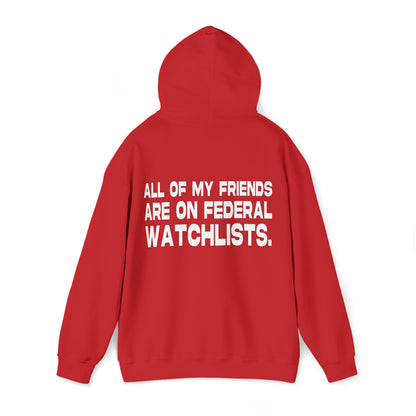 All of my Friends are on Federal Watchlists - Cotton Hoodie