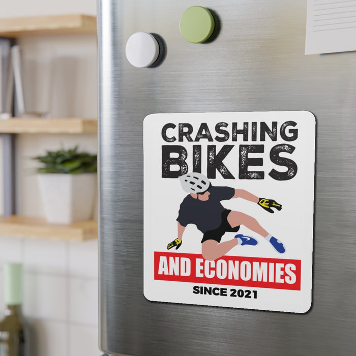 Crashing Bikes and Economies Bumper Magnet