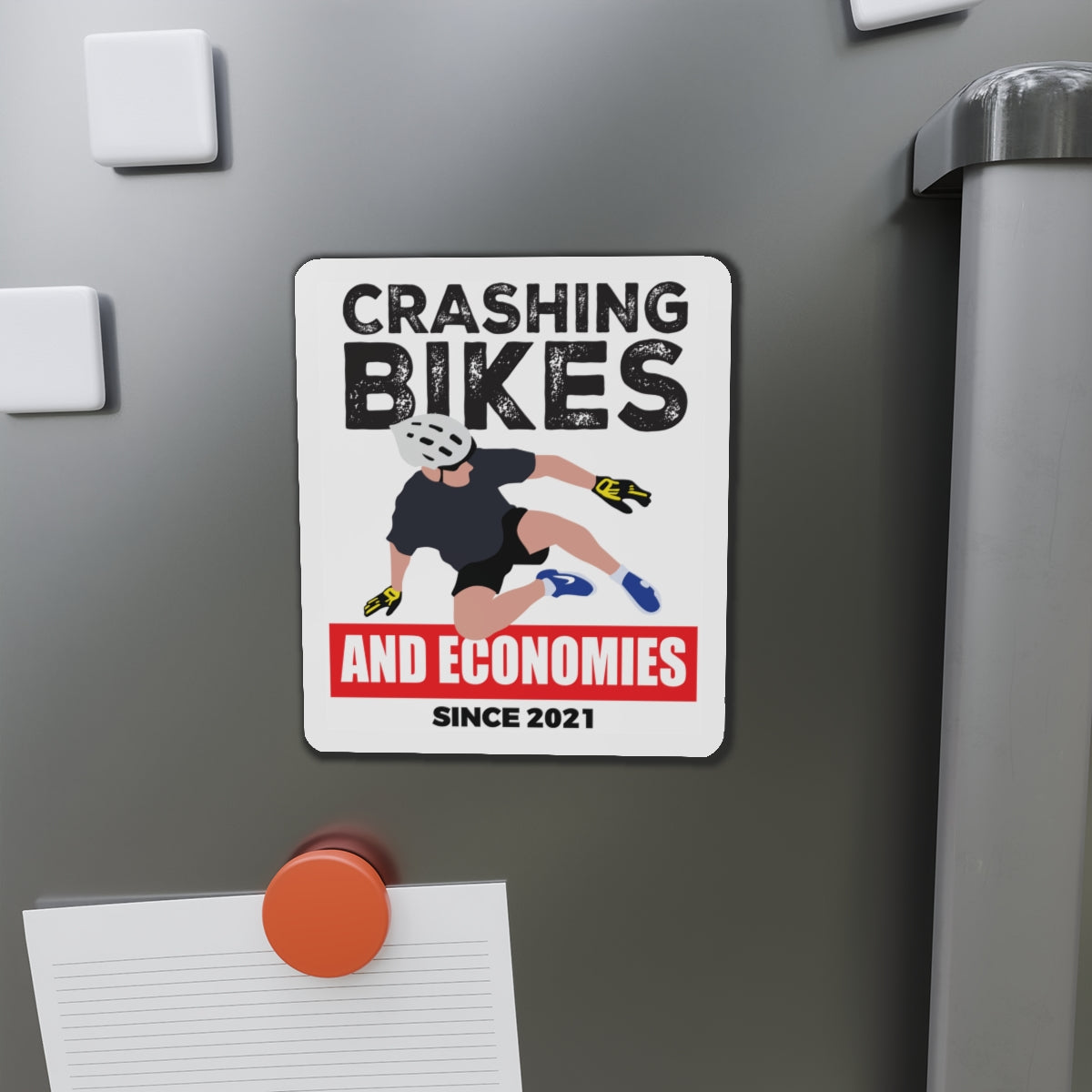 Crashing Bikes and Economies Bumper Magnet