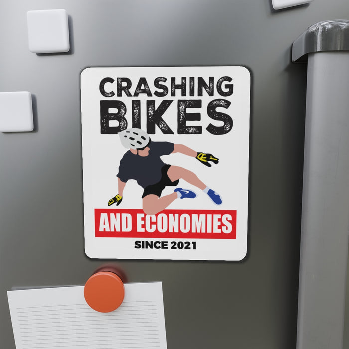 Crashing Bikes and Economies Bumper Magnet
