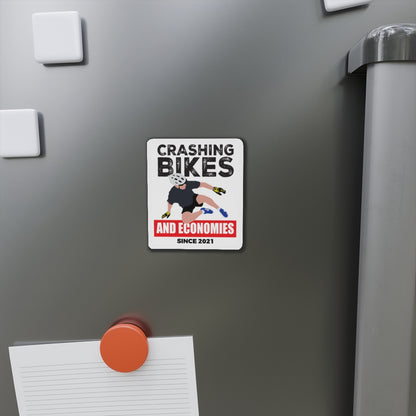 Crashing Bikes and Economies Bumper Magnet